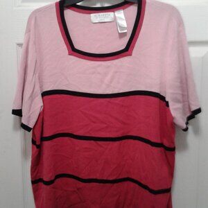 Elisabeth By Liz Claiborne   Pink/Red/Black Sweater   Petite 3P
